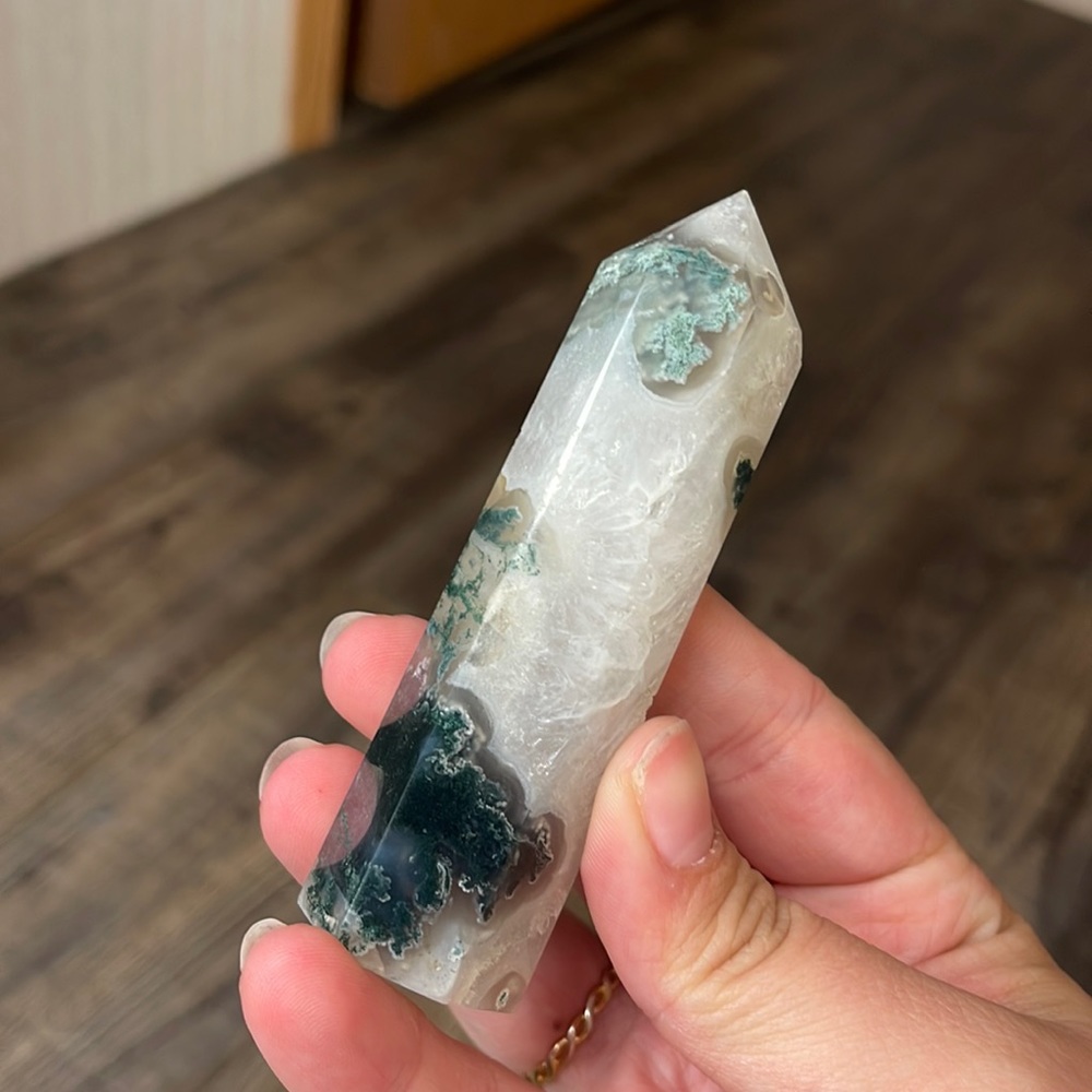 moss agate crystal tower✨